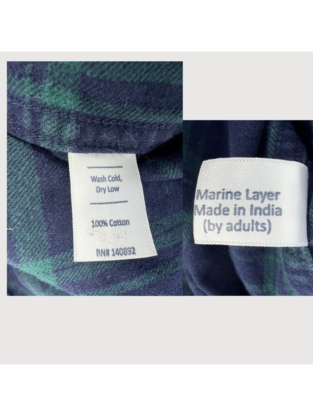 Marine Layer Plaid Flannel Button Front Shirt Large - Picture 5 of 9